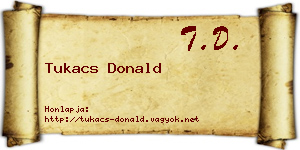 Tukacs Donald névjegykártya
